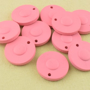 Wooden beads,18mm Pink Wood Discs Beads,Flat round wood pendant charms,Rondelle wood beads,Craft Natural wood beads for jewelry DIY