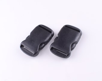 Black Plastic Release Buckles 1'' Safety Breakaway Buckles 25mm Adjustable Buckles for Pet Collar Bag Strap Luggage DIY Accessories