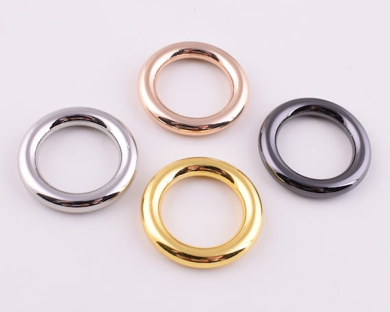 Metall O Ringe,Silber/gold/schwarz kleiner runder Riemen Ring,14mm  Handtasche Ringe Schnalle,Legierung O-Ringe für Kragen Verbinder/Leder  machen 12 Stk - .de