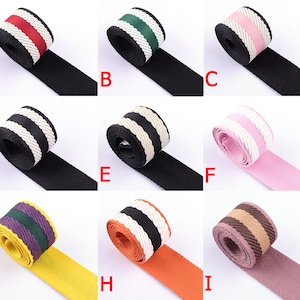1.5&#39;&#39; Stripes Cotton Webbing Canvas Cotton Ribbon,38mm Webbing Strap For Purse Strap Bag Strap Handbag Shoulder Bag Woven Strap Gifts Craft