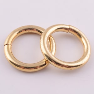 Metal O rings 3/4&#39;&#39;(19mm) O-rings round strap loop rings,Gold non welded handbag rings buckles hardware for purse leather crafts 10 pcs