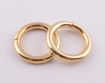 Metal O rings 3/4''(19mm) O-rings round strap loop rings,Gold non welded handbag rings buckles hardware for purse leather crafts 10 pcs