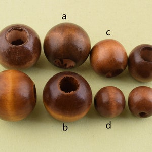 Large Hole Wood Beads,25mm/10mm/15mm Brown Round wood Beads,Wood rosary beads,Wood Spacer Beads lanyard/Bracelet/garland DIY making