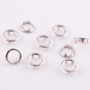 Silber Nailheads Krallen Ohrstecker,9mm runde hohle Punk Ohrstecker,Brass Metall 5 Zacken Mode Spikes Ohrstecker Leder Hardware dekorativ 500 Stk
