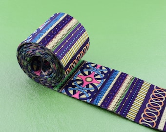2 '' Cincha étnica, 50mm colorido patrón de diseño geométrico cinta, suave suave jacquard cinta decorativa correa de la bolsa de la cinta tejida