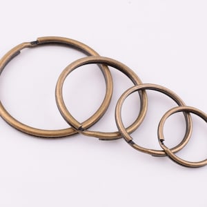 Metal Round key O rings,Bronze Double Split Key Rings,20mm 25mm 30mm 40mm Keychain Rings for key fob/lanyard connector 20 Pcs