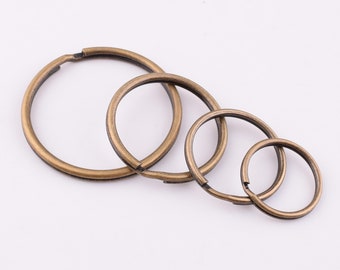 Metal Round key O rings,Bronze Double Split Key Rings,20mm 25mm 30mm 40mm Keychain Rings for key fob/lanyard connector 20 Pcs