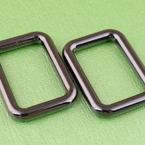 Schwarze rechteckige Ringe, 1 Zoll (25mm) quadratische Ringe Metall Schnallen, quadratische Schnallen Gürtelringe Gurtband ring für Gürtel/Hund Kragen/DIY Handwerk