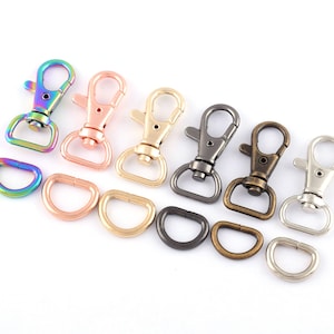Rainbow Swivel Clasp,Bag Chain Clasp With 13mm D-Ring,Metal Trigger Snap Hook For 1/2&#39;&#39; Ribbon Purse Strap Hardware Leather Craft