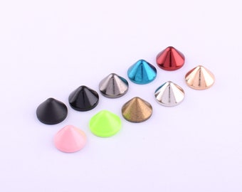 Colorful Screw Punk Studs Decorative Nail Studs,Red Metal Punk Spikes Cone Spike,Screw Studs for Leather Crafts Clothes Shoes Decoration