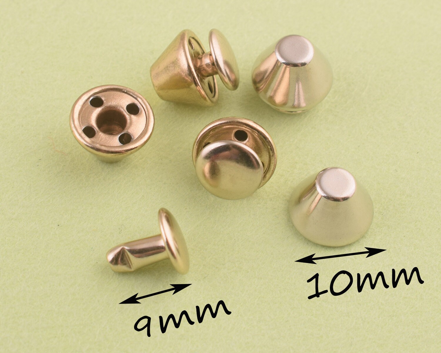 Silver rivet light gold rivets leatherworking hardware Double Etsy