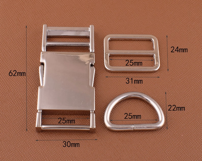 Metal Dog Collar Hardware Set1 Inch Silver Buckle Etsy Canada