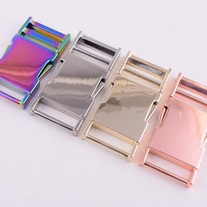 Metall Release Seite Schnalle, 1 Zoll Rose gold/Licht gold/Silber/Regenbogen Schnellspannschnalle, 25mm verstellbare Gürtel Band Schnallen Sperre Hardware