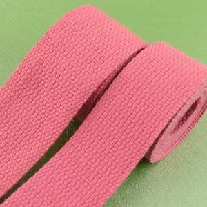 Pink cotton webbing,1.25&#39;&#39;(32mm)/1.5&#39;&#39;(38mm) Woven Tape Ribbon Webbing Bag Strap,Backpacks/key fob/canvas bag Making,5 yards
