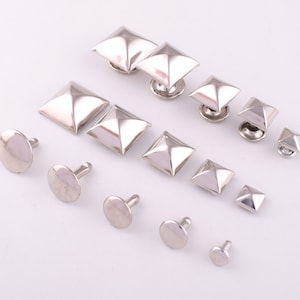Square Rivets Double Cap Rivets,Studs Leather Craft Metal Rivet Studs,17mm 15mm 12mm 10mm 7mm Rivet Fastener Snaps Prong Studs Rapid Rivets