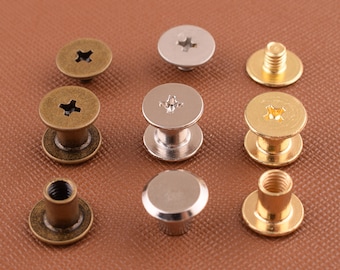 10Pcs Étoile en Métal, Goujons Vissés Étoile Rivets Artisanat Bouton Goujon Rivet en Alliage De Zinc pour Chaussures Sacs Goujon Rivet Sac À Main Pieds Têtes De Clous(Argent Convexe De 14 Mm