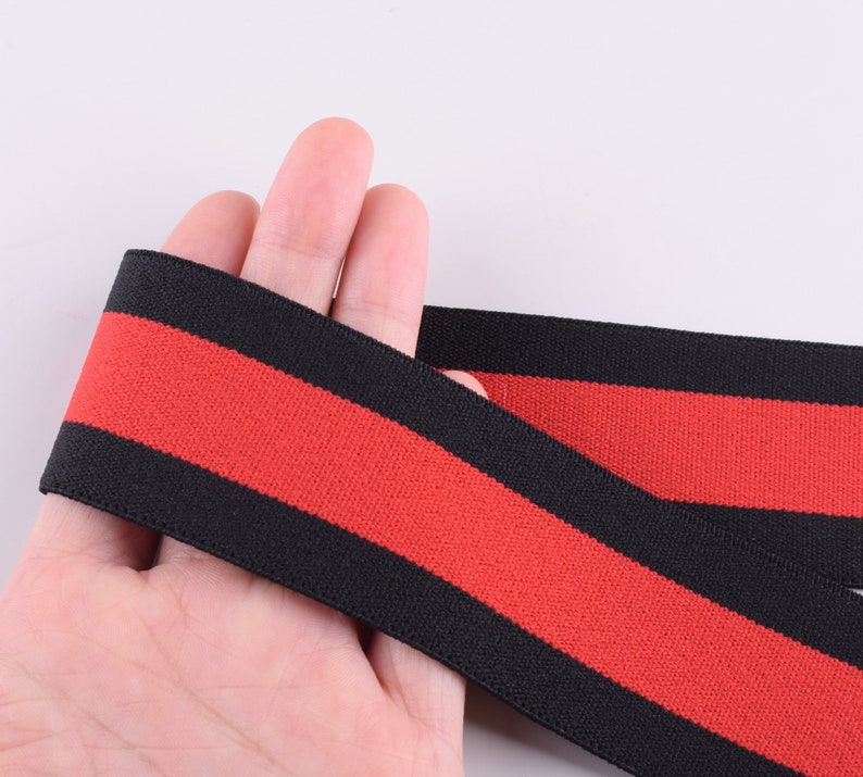 Stripes Elastic Ribbon 1.5'' Elastic webbing Garment Elastic webbing Waistband Elastic band for Costume decoration/hair ties making image 4