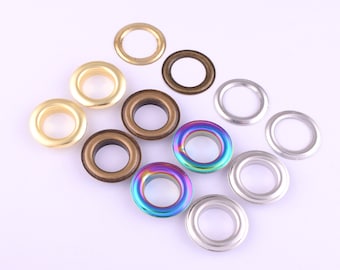 Rainbow Eyelets Grommets Metal Grommets With Washers Round Eyelets For Leather Craft Metal Grommet Eyelet for Pet Collar/Leather Working