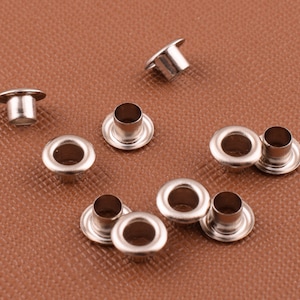 Silver Eyelet Grommets 4 mm Grommets Eyelets Metal eyelets For Bead Cores Clothes Leather working