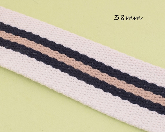 brown white green stripes Craft Ribbon,Jacquard woven tape,wholesale,Webbing for Totes Backpacks,Bag making Stripes Webbing,1 12/'/' 38mm