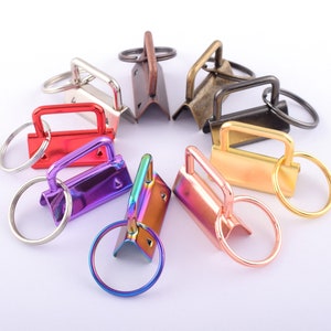 32mm Key Fob Hardware With Key Rings For Lanyards,Rainbow Metal 1 1/4&#39;&#39; Key Chain Hardware For Leather Fabric Webbing Straps