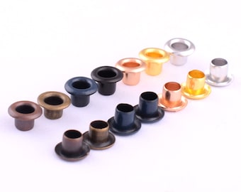 3mm Colorful Eyelets Grommets,Mini Grommets Rivets Metal Eyelets For Leather Craft,Small Grommets for Canvas Clothes Shoes Purse Accessories