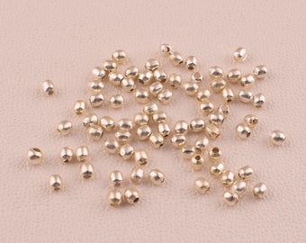 2mm Silver mini beads,Small Round spacer beads,Loose beads,Tiny Craft Copper Metal Beads for Jewelry DIY Bracelet Necklace making 500+ pcs