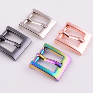 1/2&#39;&#39; Adjust pin buckles,Rainbow/silver/black/rose gold belt buckle,13mm Small square strap fastener buckles for belt/shoes DIY making 10pcs
