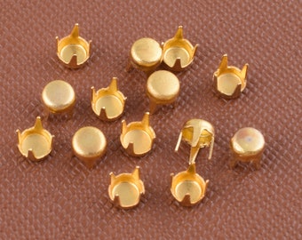 Gold Nailheads studs,4mm Mini  Round Small Claw rivets prong studs,Metal brass Spikes studs,Leather studs decorative claws rivet- 200+ pcs