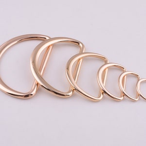 Metal D-rings,3/4’‘ 1‘’,2‘’, More size Light gold D rings 15mm-50mm D loop connector Non welded D circles for Handbag Webbing Purse hardware