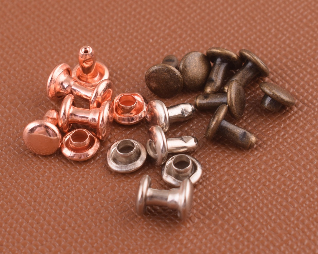 Metal Rivets Studs,6*5mm Rose Gold/silver/bronze Round Rivet Studs ...
