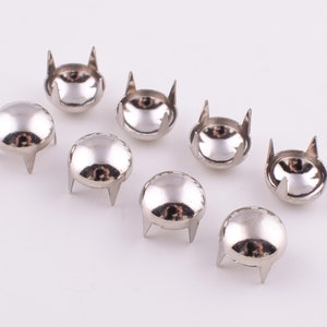Nailheads Kralle Ohrstecker, 9mm Runde Kuppel Silber Nieten Nieten, 200 Stück Messing Mode dekorative vier Krallen Zange Ohrstecker für Leder arbeiten