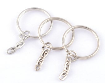 100pcs Ferro Argento Split Portachiavi Anello Connettore Portachiavi Doppio Loop Anelli di Salto Connettore Portachiavi Clip Anello Anello Titolare