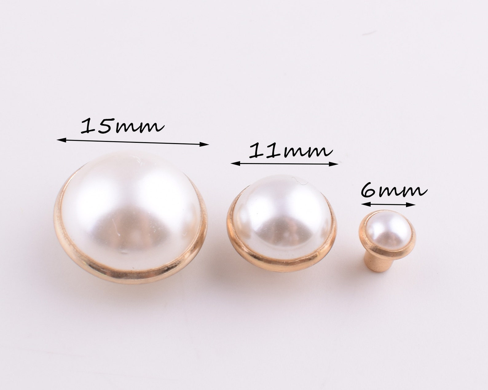 Pearl Rivet Studs3 Sizes 15mm/11mm/6mm Single Cap Metal Brass Etsy