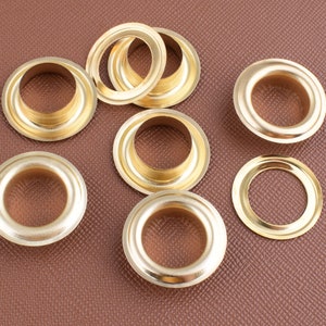 Gold Eyelets,12mm Grommets with washer,Metal eyelet Grommets,Round Eyelets Great for Clothes Leather purse Canvas bag.50 sets