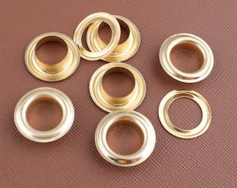 Gold Eyelets,12mm Grommets with washer,Metal eyelet Grommets,Round Eyelets Great for Clothes Leather purse Canvas bag.50 sets