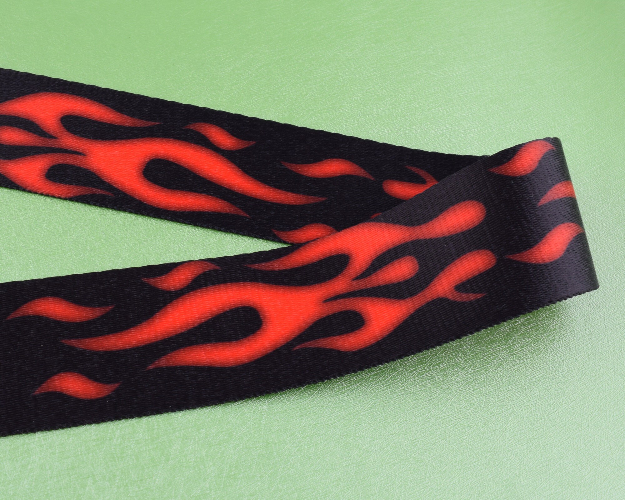 Webbing,2 Inch Black&red Jacquard Ribbon Flame Pattern Webbing