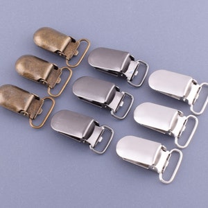 Metal Suspender Clip,3/4&#39;&#39; Pacifier Clips Buckle Belt Clips Silver Bronze Pinch Clip,20mm Strap Fastener With Curved End For Garment Making
