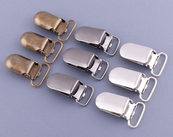 Metal Suspender Clip,3/4&#39;&#39; Pacifier Clips Buckle Belt Clips Silver Bronze Pinch Clip,20mm Strap Fastener With Curved End For Garment Making