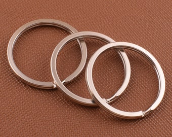 1''(25mm) Silver Keychain Rings,Round Double split flat ring,Metal loop buckle,O ring Iron Key fob Rings for chain/lanyard 40 Pcs