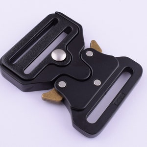 Release Buckle,Black quick release buckle,40mm Large Durable adjustable buckles metal belt strap Lock hardware for luggage Seat Belt making