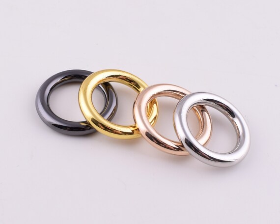 Metall O Ringe,Silber/gold/schwarz kleiner runder Riemen Ring,14mm  Handtasche Ringe Schnalle,Legierung O-Ringe für Kragen Verbinder/Leder  machen 12 Stk - .de