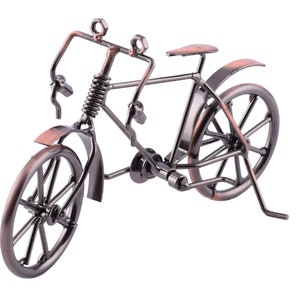 Vintage Metal Bike Model,Copper Bicycle Ornaments Desktop Crafts,Ironwork Bike Figurines Bicycle Home Office Decor for Boy Gifts