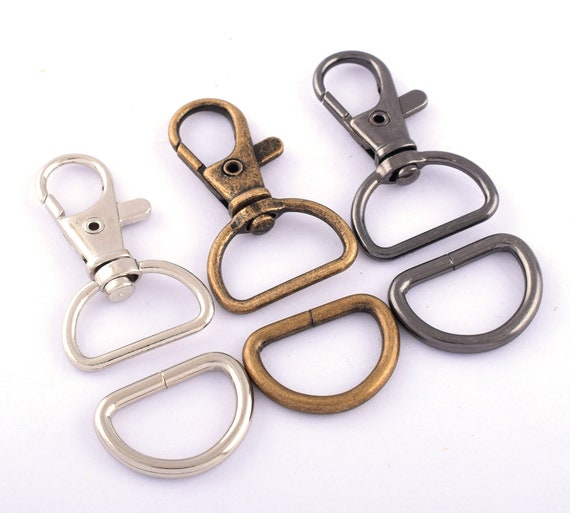Antique Bronze Trigger Snap Hook Metal Swivel Clasp Lobster Claw Clasp  Silver Swivel Hook Purse Hardware Strap Leather Webbing Clip Keychain 