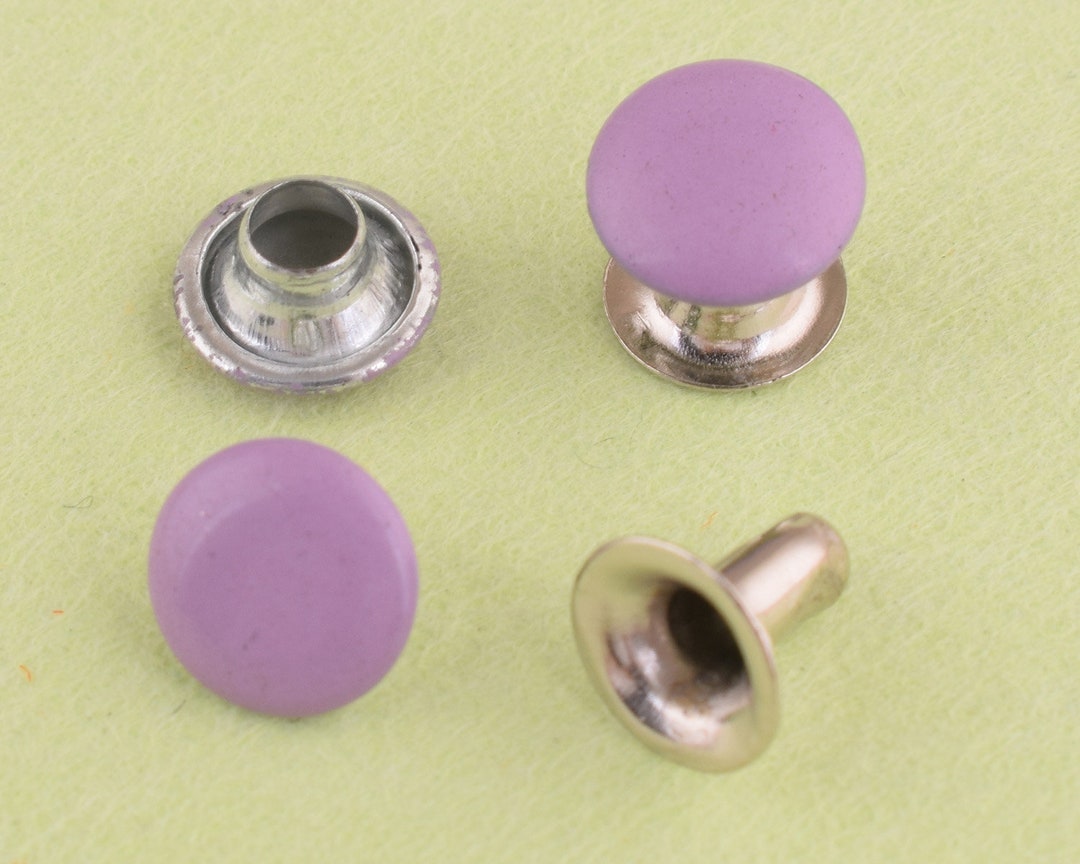 Purple Rivet Purple Rivets Studs,100 Sets 7mm*8mm Single Cap Rivets Metal Rivets ...