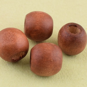 Wooden Beads,12mm Brown Round wood Beads,Natural wood beads,Large Hole DIY Craft Wooden Bead,Wood Spacer Beads,Boho wood bead