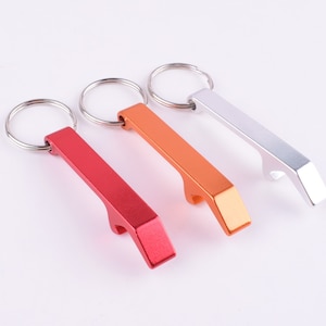 Aluminum Keychains,Metal bottle Opener Key/Bar party Hanging decoration,82mm Opener Tools With Split key rings charm pendant