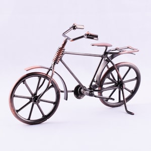 Vintage Metal Bicycle Model,Copper Decorative Bike Iron Classic Bicycle For Birthday Gift,Miniature Home Office Decoration Desktop Craft