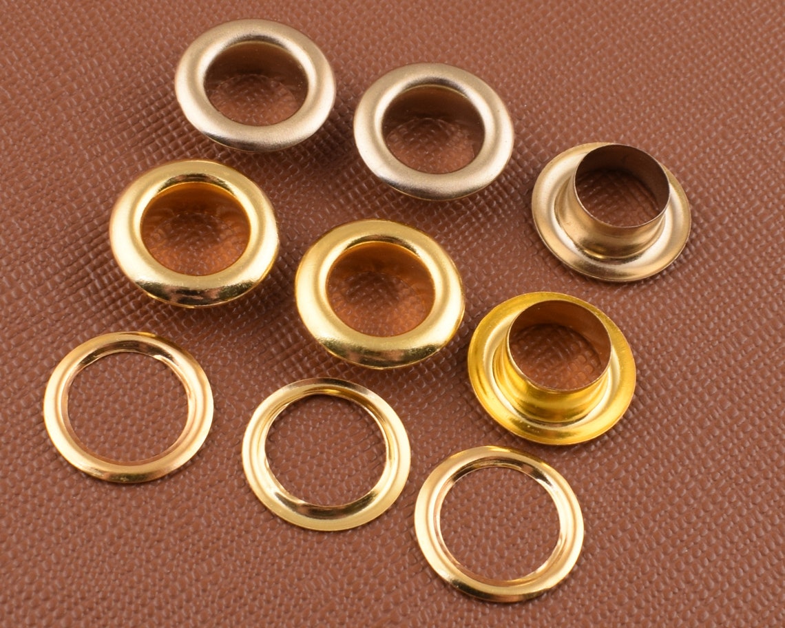 Gold Eyelets8mm Hole Eyelets Grommet With Washermetal Round Etsy