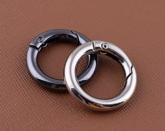 Fjäderringar, 19 mm (3/4") Små runda fjäderringar, Silver/svart Metall Tryckknappskrok O-ringar Snodd för väskringar Spänne 10 st